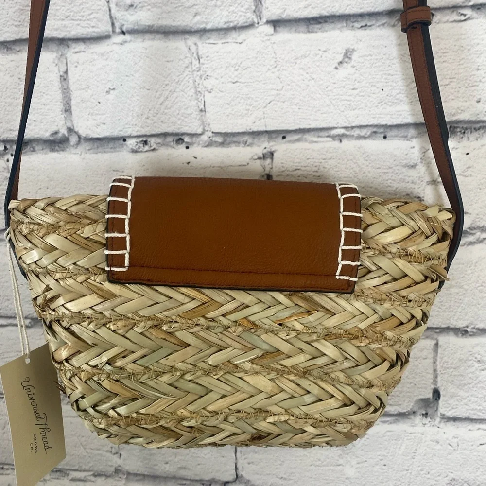 Universal Thread Boho Woven Straw Leather Crossbody Purse NWT - Picture 9 of 9